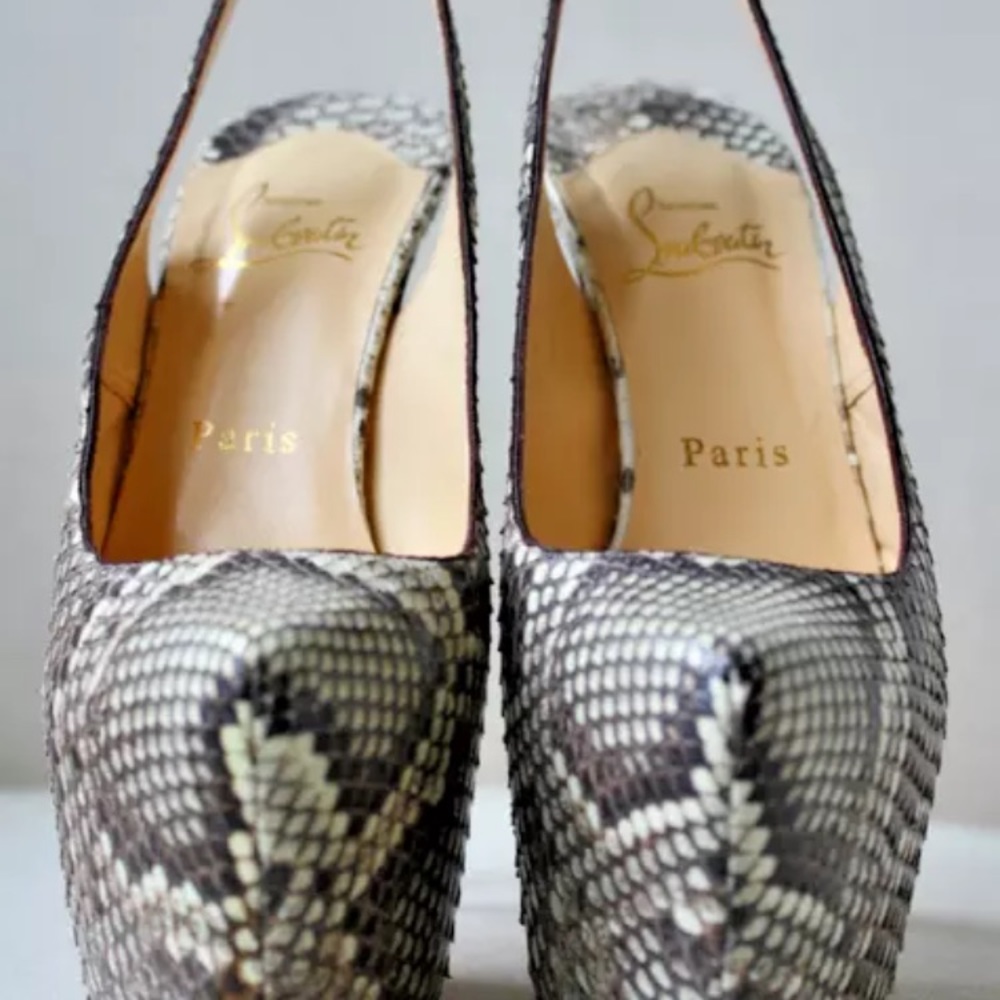 Christian Louboutin Python Slingbacks 37 - image 1